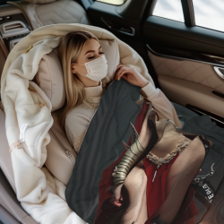 Coperta in flanella orizzontale da 280g, motivo di guerriera cool