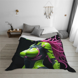 280g Flannel Fleece Blanket (Horizontal) Sci-Fi Pattern Blanket