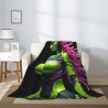 280g Flannel Fleece Blanket (Vertical Style) with Sci-Fi Mechanical Female Pattern