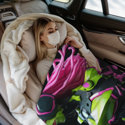 280gフランネルフリースブランケット（縦型）SFメカニカル女性デザイン