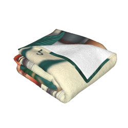 Coperta in flanella peluche 280g (stile orizzontale) Ragazza con motivo gatto