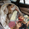 Coperta in flanella peluche 280g (stile orizzontale) Ragazza con motivo gatto