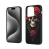 iPhone 15/Pro/Max 骷髅花卉图案手机壳 - okomall