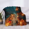 Coperta in Flanella Pelosa 280g (Orizzontale) con Motivo Retro Market