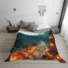 Coperta in Flanella Pelosa 280g (Orizzontale) con Motivo Retro Market