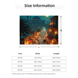 280g Flanell-Fuzzy-Decke (Horizontal) mit Retro-Markt-Muster