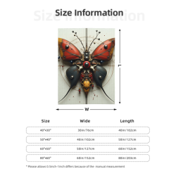 280g Flanell-Decke (Hochformat) - Mechanischer Schmetterlingsdruck