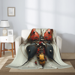 280g Flanell-Decke (Hochformat) - Mechanischer Schmetterlingsdruck