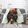 Couverture en Flanelle Duveteuse 280g - Motif Papillon Mécanique, Confortable et Chaud