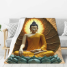 280g Flannel Fleece Blanket (Vertical Style) with Buddha Pattern - A Great Choice for Comfort and Warmth