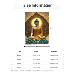 280g Flannel Fleece Blanket (Vertical Style) with Buddha Pattern - A Great Choice for Comfort and Warmth