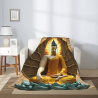 280g Flannel Fleece Blanket (Vertical Style) with Buddha Pattern - A Great Choice for Comfort and Warmth
