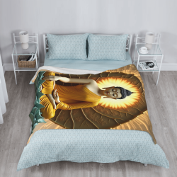 280g Flannel Fleece Blanket (Vertical Style) with Buddha Pattern - A Great Choice for Comfort and Warmth