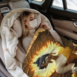 280g Flannel Fleece Blanket (Vertical Style) with Buddha Pattern - A Great Choice for Comfort and Warmth