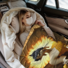 Coperta in flanella pile 280g (stile verticale) con motivo Buddha - Scelta eccellente per comfort e calore