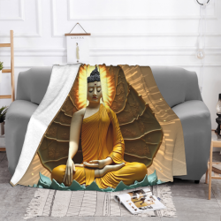 Couverture en Flanelle Zen Fleur de Lotus - Okomall