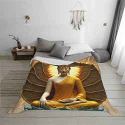 Couverture en Flanelle Zen Fleur de Lotus - Okomall
