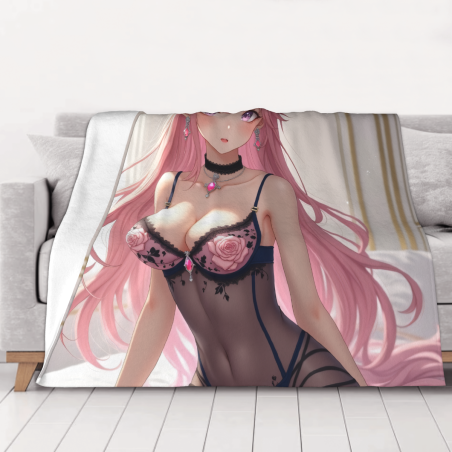 Manta de franela 280g (estilo horizontal) con estampado anime