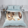 Couverture en flanelle verticale 280g (Motif café)