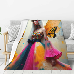 280g Flanell-Fleece-Decke (Hochformat) - Kunstvoll bedruckte Wohndecke