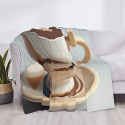 Manta de franela felpa 280g (horizontal) con diseño de taza de café - Elección ideal para confort