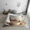 Couverture en flanelle polaire 280g (horizontale) à motif tasse de café - Confort optimal
