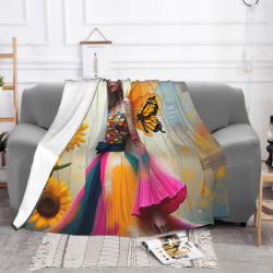 Coperta in flanella floreale da sogno - Okomall
