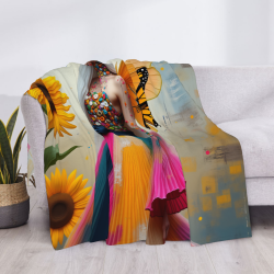 Couverture en flanelle florale rêveuse - Okomall