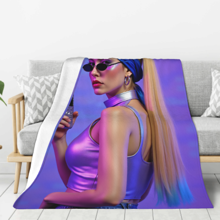 280g Vertical Flannel Blanket with Fashionable Printing, Comfortable and Warm