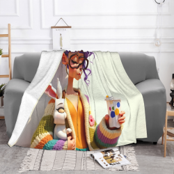Coperta in flanelle pelosa 280g (stile orizzontale) con motivo adorabile - Calda e pratica