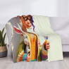 280g Flannel Fuzzy Blanket (Horizontal Style) with Lovely Pattern, Warm and Practical