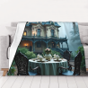Coperta in flanella 280g (Stile orizzontale) - Motivo del tè della sera nel castello misterioso
