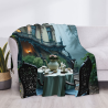 Mantel de franela de lana 280g (Estilo Horizontal) - Patrón de Té de la Tarde en el Castillo Misterioso