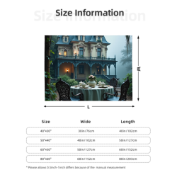 Coperta in flanella 280g (Stile orizzontale) - Motivo del tè della sera nel castello misterioso