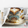 280g Flanell-Fleece-Decke (Hochformat) mit Kaffeetassen-Muster - Eine charmante Wahl
