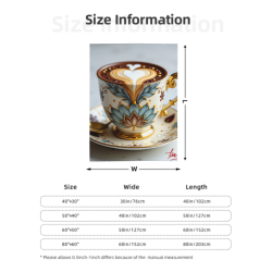 280g Flanell-Fleece-Decke (Hochformat) mit Kaffeetassen-Muster - Eine charmante Wahl