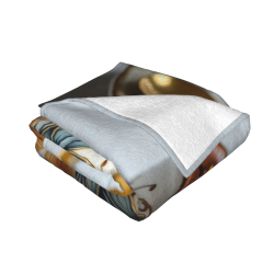 Couverture en flanelle molletonnée de 280g (Horizontale) avec Motif Tasse à Café - Articles pour la maison chaleureux et confort