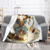 Mantel de franela de estera de 280g (Horizontal) con Patrón de Taza de Café - Productos para el hogar cálidos y confortables