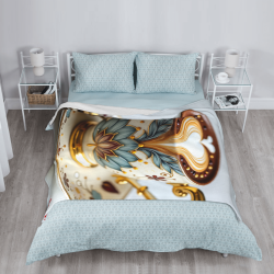 280g Flannel Fleece Blanket (Vertical Style) with Coffee Cup Pattern - A Charming Choice