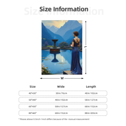 280g竖款法兰绒毛毯（带精美图案）