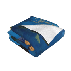 280g Flannel Fleece Blanket (Horizontal Style) with Full - width Single - side Printed Scenic Pattern
