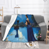 280g Flannel Fleece Blanket (Horizontal Style) with Full - width Single - side Printed Scenic Pattern