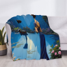 Coperta in flanella 280g (Stile orizzontale) con stampa paesaggistica a tutta larghezza unilaterale