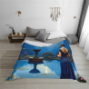 280g Flannel Fleece Blanket (Horizontal Style) with Full - width Single - side Printed Scenic Pattern