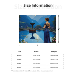 280g Flannel Fleece Blanket (Horizontal Style) with Full - width Single - side Printed Scenic Pattern