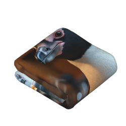 Couverture en flanelle verticale 280g : Motif pingouin, confortable et chaude
