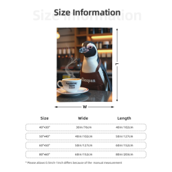 280g Vertical Flannel Blanket: Penguin Pattern, Comfortable and Warm