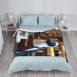 Couverture en flanelle verticale 280g : Motif pingouin, confortable et chaude