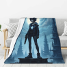 280g Flannel Fleece Blanket (Vertical Style) with Sci-Fi Pattern