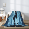 280g Flannel Fleece Blanket (Vertical Style) with Sci-Fi Pattern